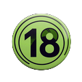 18+ Jugendschutz-Badge in Limettengr&uuml;n als Verantwortungssignal