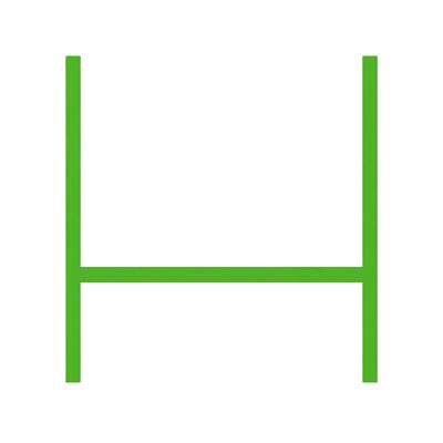 Geometrisches Fu&szlig;ball-Torrahmen-Symbol in Limettengr&uuml;n als Icon